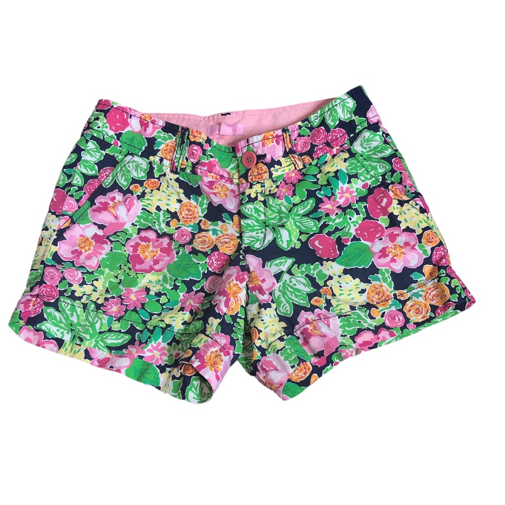Lilly Pulitzer 100% Cotton Shorts Floral Short Pants